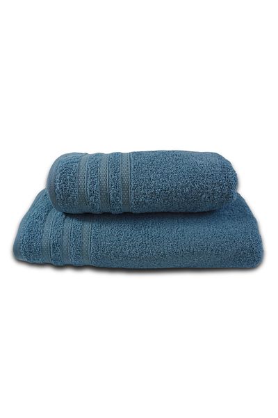 Class Home Collection Set 2 prosoape absorbante, 100% bumbac, densitate 580 g/m², 50x100cm + 70x140 cm, Lamia, Ice Blue