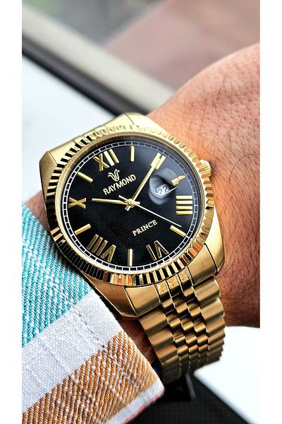 Raymond Rym-1051 Raymond Men's Wristwatch - Steel and Mineral Glass - 2 Years Warranty