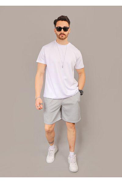 EydaMoon Unisex Pique ύφασμα Άνετη εφαρμογή διπλού ποδιού με ελαστική μέση με κορδόνια σορτς & βερμούδες