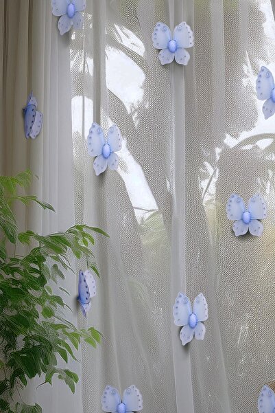 Artikel Taşlı Kelebek 6 Adet Perde Süsü, Broş Aksesuar, Hediye Paketi Süsleme...