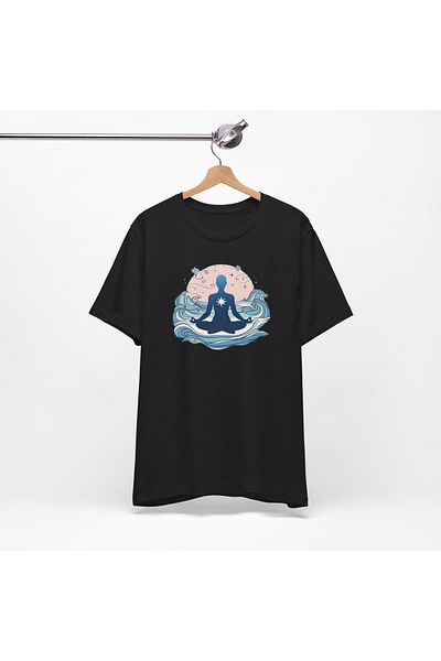 IVART Μενταγιόν-Τσάκρα Με στάμπα-unisex-100% βαμβακερό κοντομάνικο μπλουζάκι με λαιμόκοψη