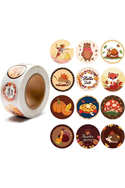 BeYumi Rola cu 500 autocolant BeYumi, hartie, multicolor, 2,5 x 2,5 cm