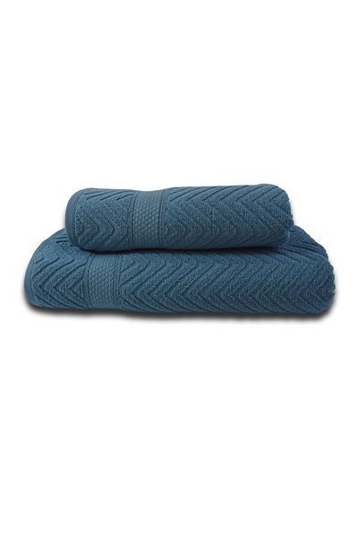 Class Home Collection Set 2 prosoape foarte absorbante, 100% bumbac jacquard, 480 g/m², 50x100 cm + 70x140 cm, Thalassa