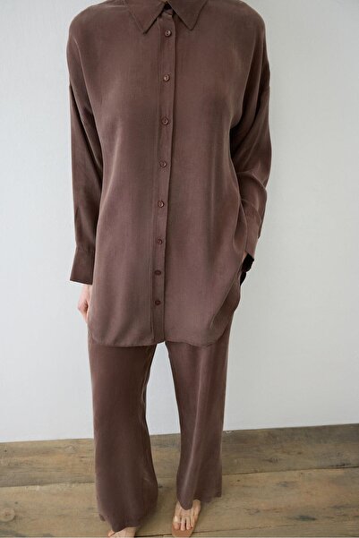 TERZİ DÜKKANI Prime Grind Silk Trouser Suit Brown