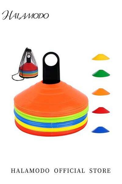 HALAMODO 16PCS Disc Cones Agility Soccer Cones with Carry Bag & Holder Soccer Cones for Sports Training & Foo