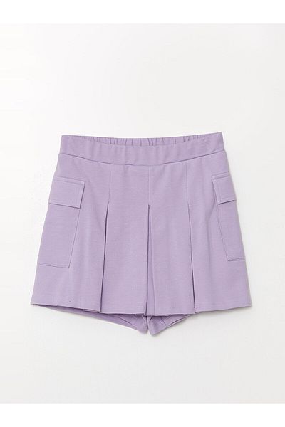 LC Waikiki Girl's Shorts Skirt with Elastic Waist