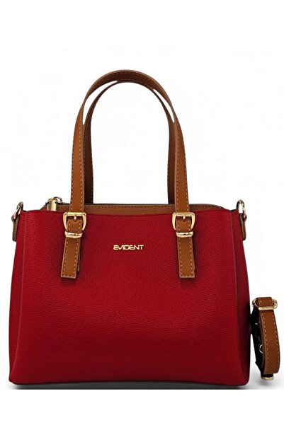 Evident Kırmızı&Taba Ayarlanabilir Çapraz Askılı Kadın El Ve Omuz Çantası