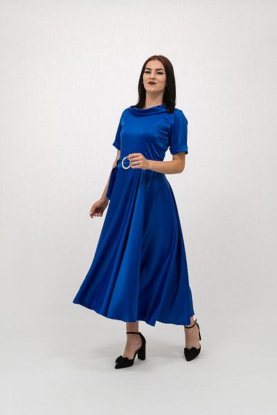 Gorgeaux Rochie Eleganta Albastru Royal Cu Cordon Lara - Xl(42)