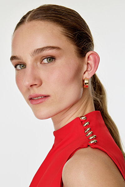 NAGRADA Asimetrik Kesim Kolsuz Bluz KIRMIZI