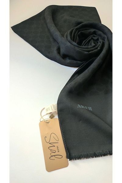 Aker Şal cu monogramă Black Elegance
