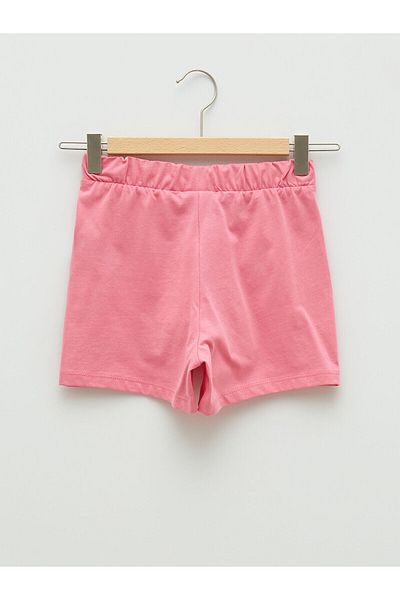 LC Waikiki Elastic Waist Printed Girl's Shorts
