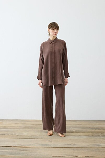 TERZİ DÜKKANI Prime Grind Silk Trouser Suit Brown