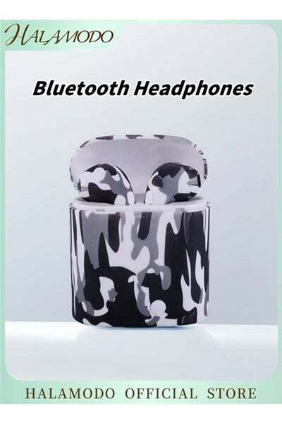 HALAMODO Wireless Bluetooth Earphones Camouflage Earphones Stealth Sports Earphones Stereo Bluetooth Headset