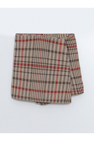 LC Waikiki Elastic Waist Plaid Girl's Shorts Skirt