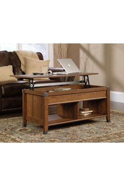 Sauder Open Shelves Lift-Top Coffee Table with Storage