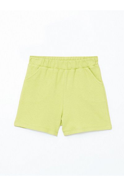 LC Waikiki Elastic Waist Textured Girl's Shorts