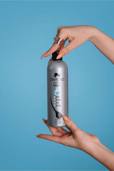 DIAMOND HAIR Delicate - Repair Volume Shampoo with Thin Wires and Dandruff that Does Not Spill and Does Not Extend Fragile Tube Hair