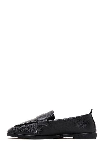 Derimod Black Leather Women's Loafer - Masculine, 24sfd1513ft
