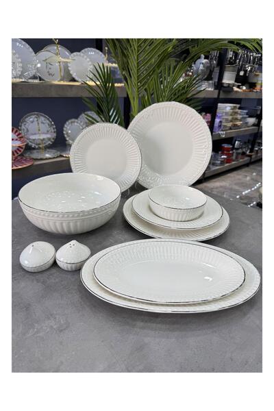 ACAR Doralie Porselen Silver 29 Parça Yemek Takımı