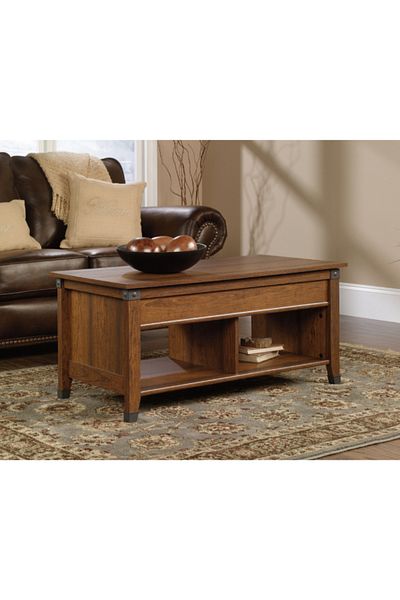Sauder Open Shelves Lift-Top Coffee Table with Storage