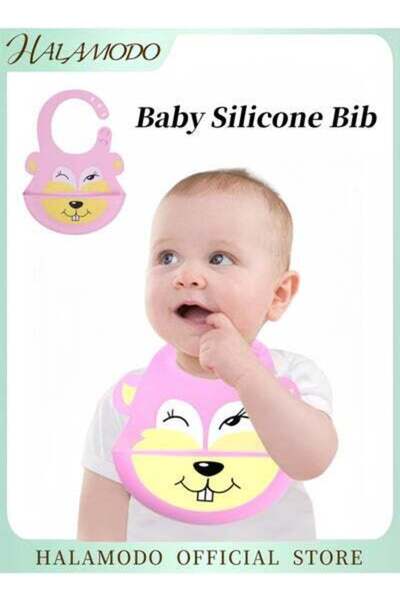 HALAMODO مريلة أطفال من السيليكون، مريلة خفيفة الوزن، مريلة تغذية ناعمة من ال...