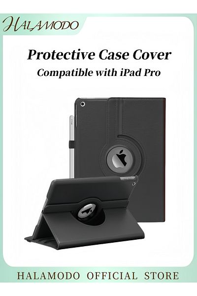 HALAMODO Tablet Protective Case Compatible with iPad Pro 360 Degree Rotating Case Cover Adjustable Tablet Sta