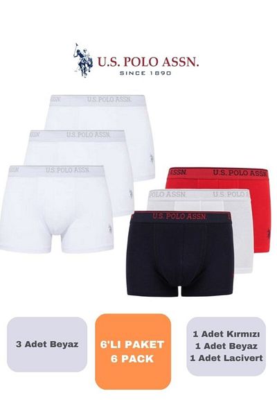 U.S. Polo Assn. Άνδρας, Αδειοδοτημένος, USPA, Σετ Boxer 6 τεμαχίων (Κουτί)
