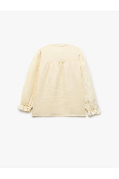 Koton Long Sleeve Crew Neck Buttoned Cotton Shirt
