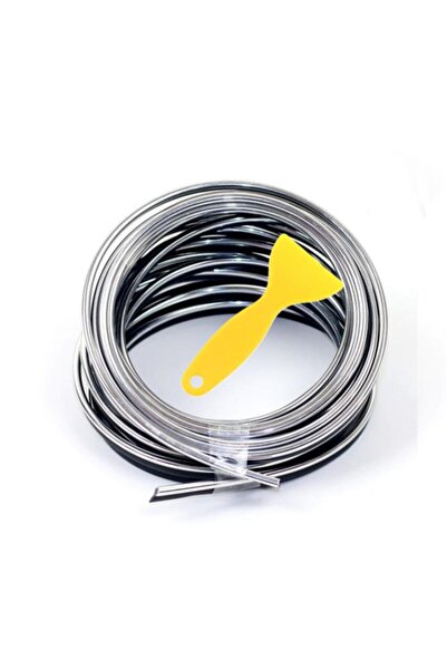 Techmaster شريط حبل جديد للسيارة مزين بالنيكل بطول 5 أمتار باللون الفضي