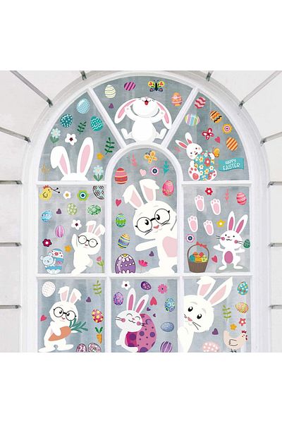 Aiweomi Set of 126 Aiweomi window stickers, PVC, multicolor