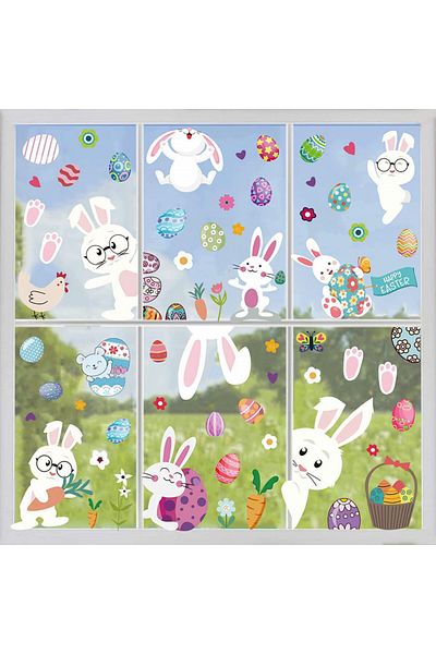 Aiweomi Set of 126 Aiweomi window stickers, PVC, multicolor