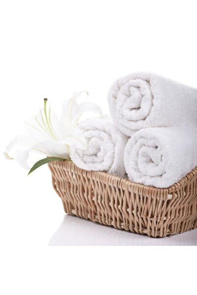 Kotonia Home Πετσέτα ζακάρ, Kotonia Home Hotel, χωρίς σχέδιο, 50x90 cm, 100% βαμβάκι, 450 g, Λευκή