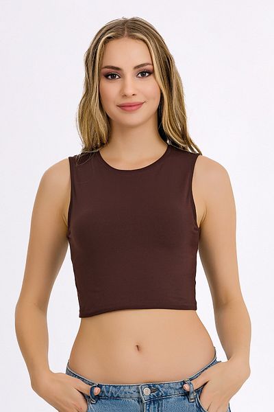 İLKE İÇ GİYİM Γυναικείο αμάνικο Crop Lycra