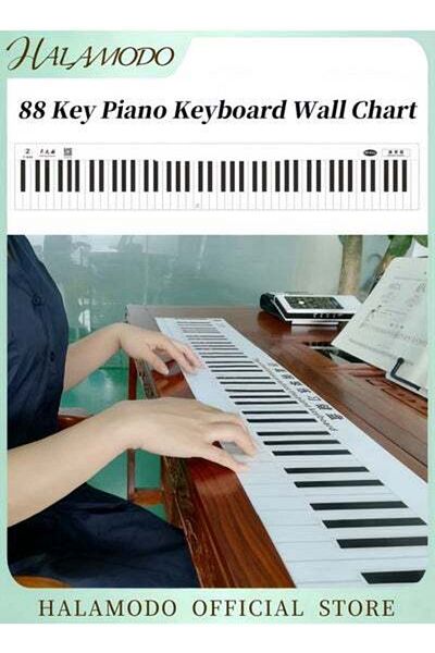 HALAMODO 88 Keys Piano Keyboard Fingering Practice Chart Portable Practice Comparison Chart Sheet Piano Teach