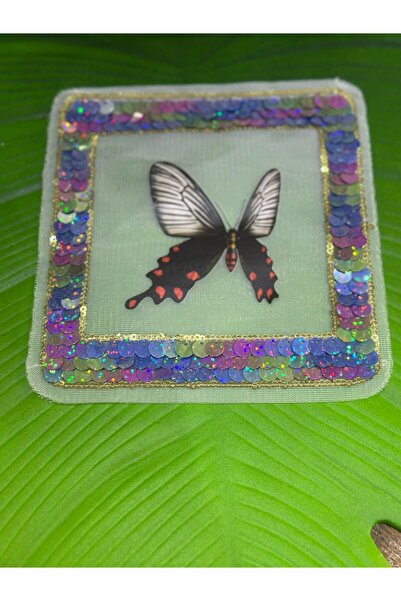 Gönülden Tasarım PUL SEQUIN T Til APLIKACIJA ZA VEZ U OBLIKU LEPTIRA 16X16 CM