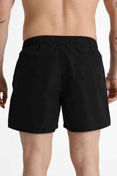 Emporio Armani Ανδρικό ελαστικό λουράκι μέσης με πλαϊνές τσέπες με αντίθεση λογότυπο Eagle Μαύρο μαγιό EM000583 AF12335-UC001