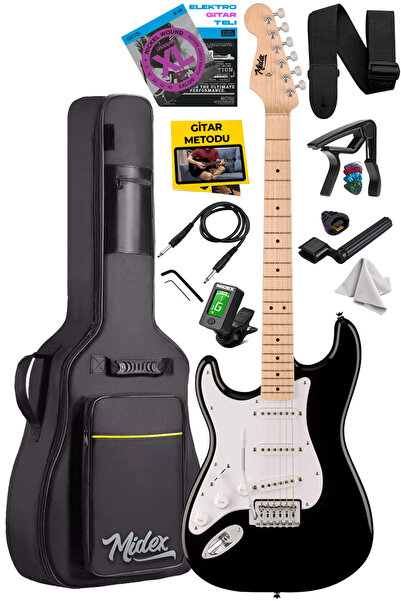 Midex RPH-31WB Solak Elektro Gitar Seti Maple Klavye Strat Kasa SSS Manyetik