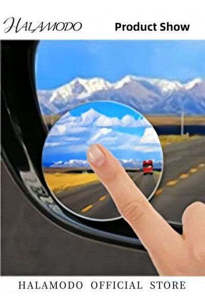 HALAMODO 2PCS Car Blind Spot Mirrors Round HD Glass Frameless Convex Side Mirror Blindspot 360° Wide Angle R