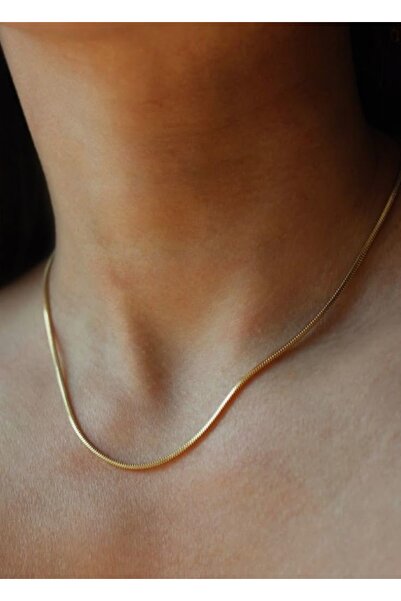 Nilperi 316 l paslanmaz çelik ince düz unisex zincir kolye