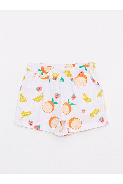 LC Waikiki Elastic Waist Printed Girl's Shorts