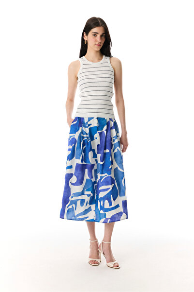 Mudo BASKILI KLOŞ MİDİ ETEK