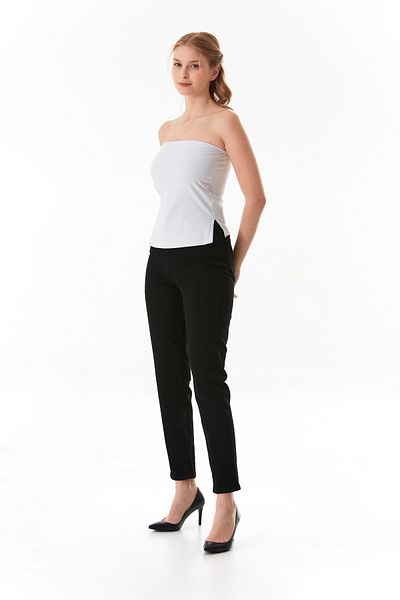 Fulla Moda Basic Strapless Bustier με σκισίματα στα πλαϊνά