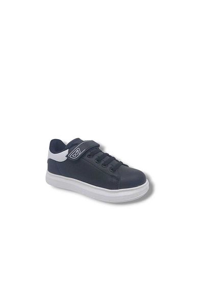 Zerhan BestOf 850 Pantofi sport casual pentru copii, negru, alb, cu velcro, talpă groasă
