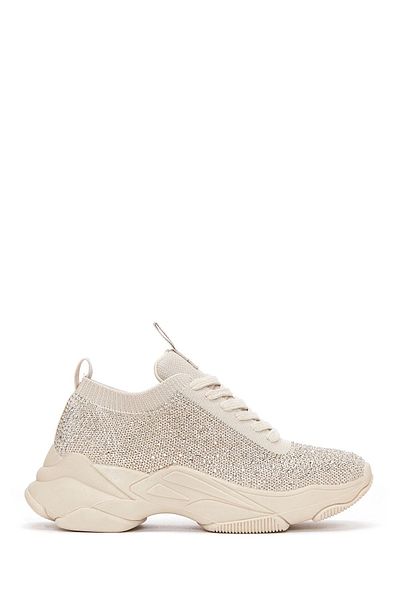 Derimod Γυναικεία αθλητικά παπούτσια Beige Zero - Lace Up and Stone λεπτομέρειες, παπούτσια για περπάτημα, καθημερινά παπούτσια, αθλητικά παπούτσια 24