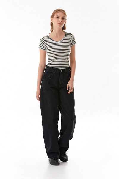 Fulla Moda Baggy Jean with Buckle Waist