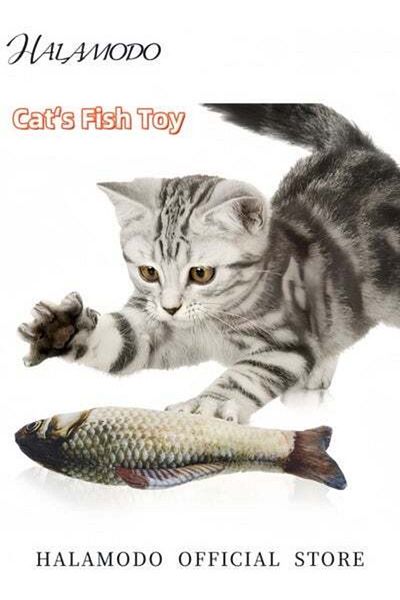 HALAMODO Simulation Fish Plush Toy Soft Fish Pillow Stuffed Animal Toy Fish Shape Simulation Cushion Cat Toy