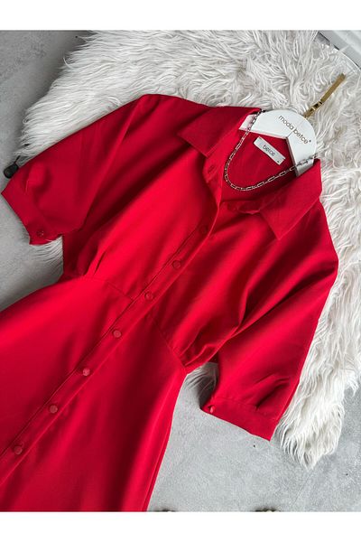 modabetce Midi Length Buttoned Dress