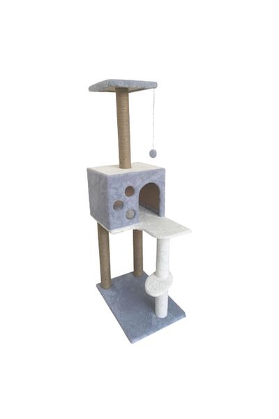 Reyo Gray Pet Cat Scratch and Play House