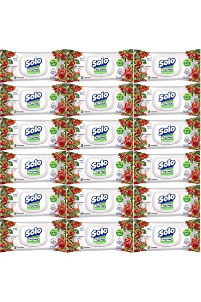 Solo Islak Havlu Mendil 50 Yaprak Elma Sirkesi & Karbonat (18 Li Set) (6PK*3)...