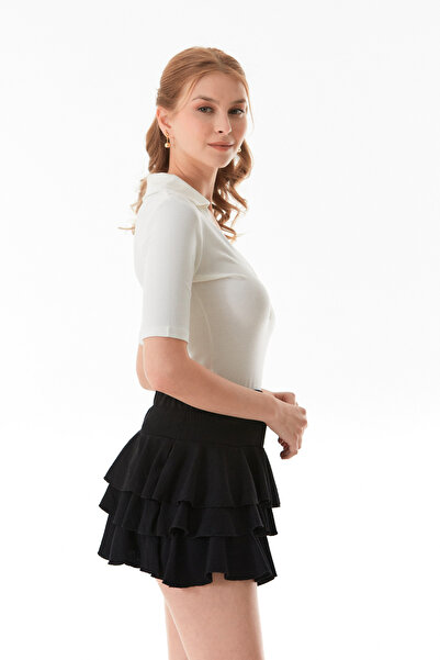 Fulla Moda Basic Polo Neck Lycra Modal Body with Snap Fasteners